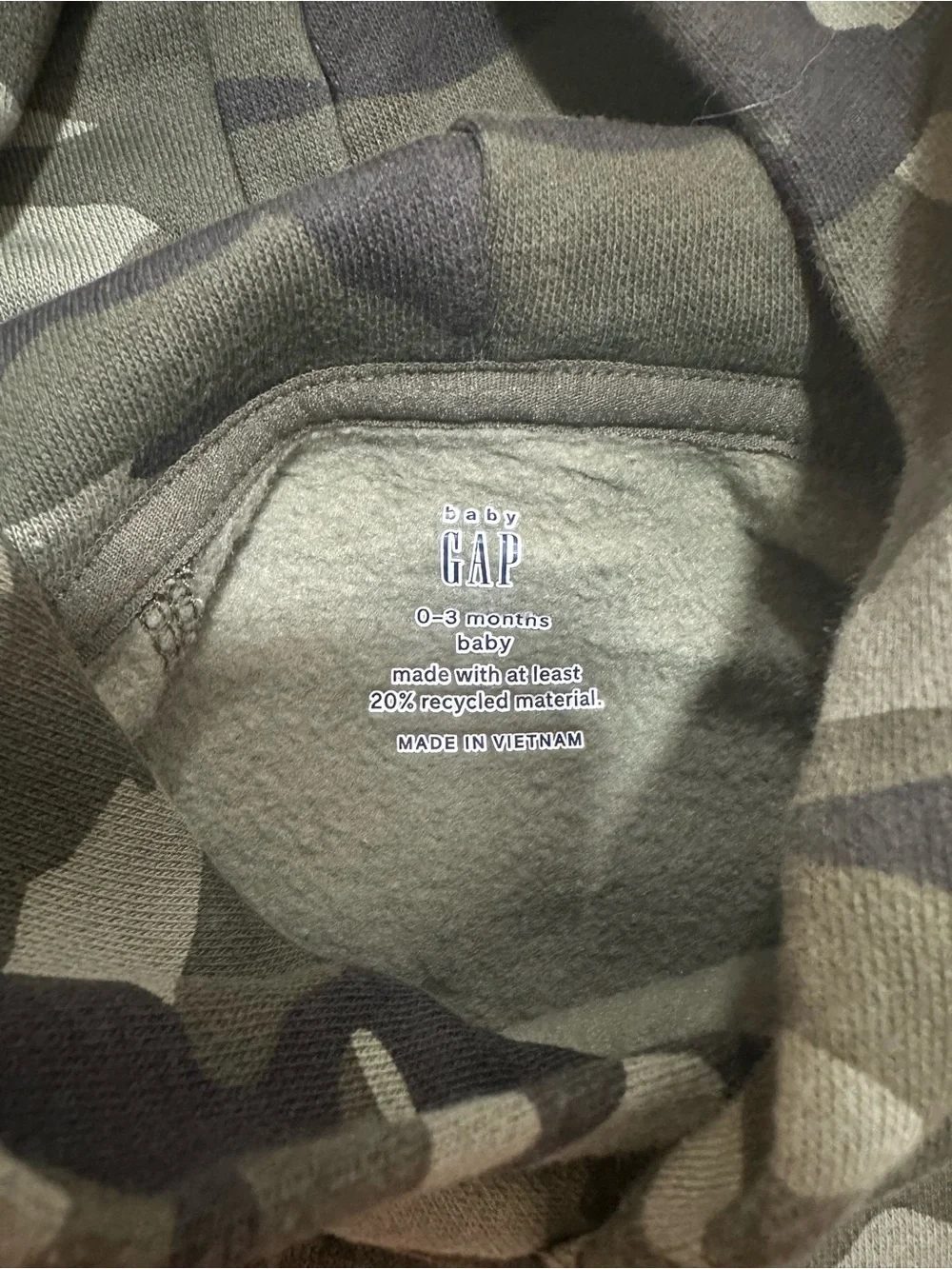 Baby Gap Camo Hoodie Sweatshirt with Marching Sweatpants 0-3 Months